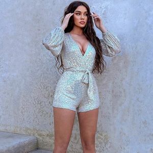 Diva shine sequin romper